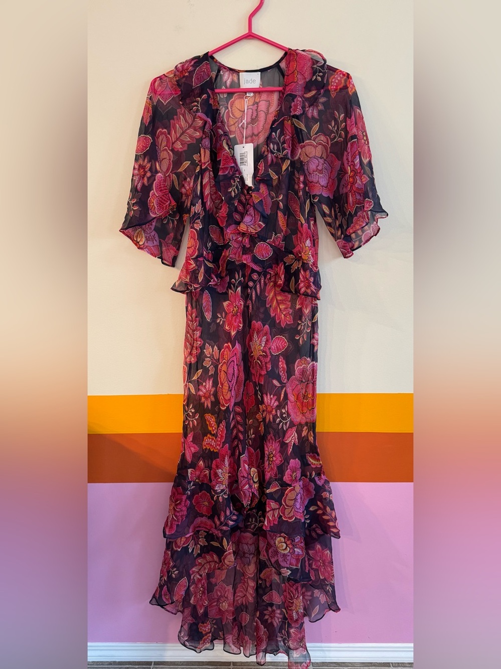 JADE Johnny was LUXEE RUFFLE MAXI DRESS.  NWT - Picture 2 of 11